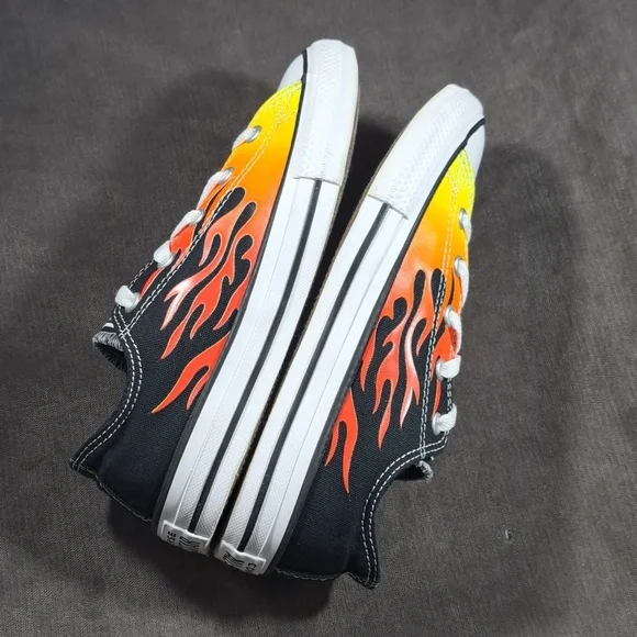 Converse Chuck Taylor All Star Archive Flame Black Ombre Sneakers VG US J3 W5 - Picture 12 of 16